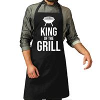 Bellatio King Of The Grill Cadeau Bbq / Keuken Schort Voor Zwart Heren - Kado Barbecue Schort Voor Heren - Verjaardag/vaderdag