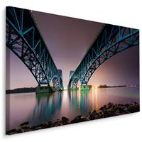 Karo-art Schilderij South Grand Island Bridge, multi-gekleurd, premium print