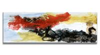 Karo-art Schilderij - Abstract in kleuren, 120x40cm. Incl haakjes om op te hangen