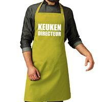 Bellatio Keuken Directeur Barbeque Schort / Keukenschort Lime Groen Voor Heren - Bbq Schorten