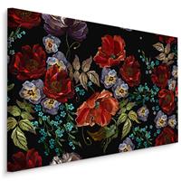 Karo-art Schilderij - Prachtige Gekleurde bloemen , Wanddecoratie , Premium print