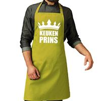 Bellatio Keuken Prins Barbeque Schort / Keukenschort Lime Groen Voor Heren - Bbq Schorten