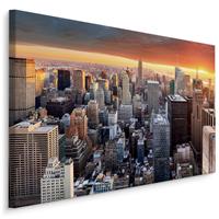 Karo-art Schilderij - Overzicht over New York , Wanddecoratie , Premium print