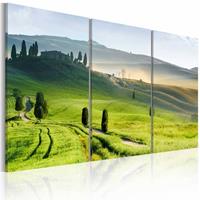 Karo-art Schilderij - Toscaans landschap , 3 luik