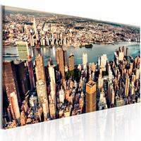 Karo-art Schilderij - Panorama van New York , multi kleur