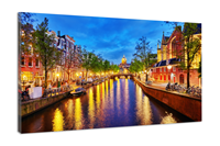 Karo-art Schilderij - Aan de Amsterdamse grachten, 2 maten, Premium print