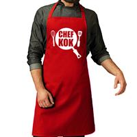 Bellatio Chef Kok Barbeque Schort / Keukenschort Rood Voor Heren - Bbq Schorten