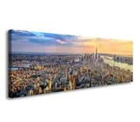 Karo-art Schilderij - New York Sky View, Multi-gekleurd, 120X40cm, 1luik