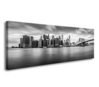 Karo-art Schilderij - New York Zwart-Wit, 120X40cm, 1luik