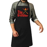 Bellatio The Grillfather Barbecue Schort / Keukenschort Zwart Voor Heren - Bbq Schorten