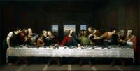 Karo-art Schilderij - Last supper, Laatste avondmaal, Leonardo da Vinci, reproductie, 2 maten