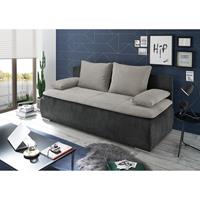 blackredwhite Black Red White - Schlafsofa Klappsofa Jugendsofa Couch inkl. Kissen ca. 208 cm breit JESSY Grau-'SW15767'