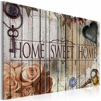 Karo-art Schilderij - Home sweet home, Multi-gekleurd, 3luik