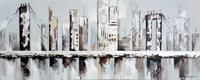 Karo-art Schilderij - Handgeschilderd - Brooklin Bridge 3, 150x60cm