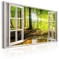 Artgeist Window View on Forest Leinwandbild 90x60cm