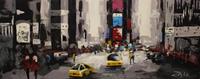 Karo-art Schilderij - Handgeschilderd - Time Square 150x60cm