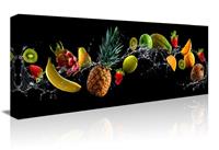 Karo-art Schilderij - Verfrissend Fruit, prachtig voor in de keuken, 120x40