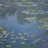 Karo-art Schilderij - Claude Monet, Waterlelies, 3 maten, premium print