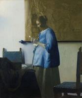 Karo-art Johannes Vermeer - Brieflezende vrouw 70x90cm, Rijksmuseum, premium print, print op canvas, oude meester