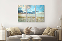 Karo-art Schilderij - Duik in de Noordzee, 120x80cm, 3 luik, premium print