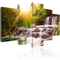 Artgeist Forest Waterfall Leinwandbild 5-teilig 100x50cm