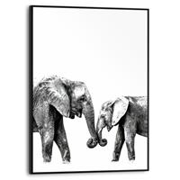 Praxis Schilderij Olifanten zwart-wit 30x40cm