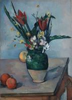 Karo-art Schilderij - Paul Cézanne - Vaas met tulpen, ca. 1890, 70x100cm