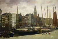 Karo-art Schilderij - Het Damrak in Amsterdam, George Hendrik Breitner, 1903