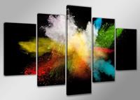 Karo-art Schilderij - Abstract Colors, multi-gekleurd, 200X100cm, 5luik