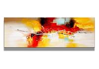 Karo-art Schilderij - Abstract, Rood/Geel, 120X40cm, 1luik