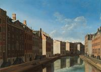 Karo-art Gerrit Adriaensz Berckheyde, gezicht op de gouden bocht, Herengracht, Amsterdam, Rijksmuseum, premium print, print op canvas