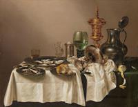 Karo-art Willem Claesz. Heda - Stilleven met vergulde bokaal 90x60cm, Rijksmuseum, premium print, print op canvas, oude meester