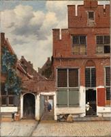 Karo-art Johannes Vermeer - Het straatje 60x90cm, Rijksmuseum, premium print, print op canvas, oude meester