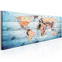 Artgeist World Maps Sapphire Travels Leinwandbild 120x40cm