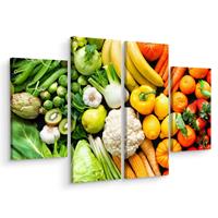 Karo-art Multipart Canvas print Fruits and vegetables in rainbow colors Canvas 80x60 cm (2x 20x60 cm + 2x 20x40 cm) LBS-2982-C80-60_2X20-60_2X20-40