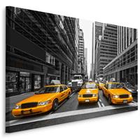 Karo-art Schilderij Gele taxi in New York City, 4 maten, wanddecoratie