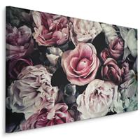 Karo-art Schilderij - Vintage roze rozen, 4 maten, premium print