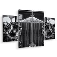 Karo-art Schilderij - Rolls Royce close up, 4 luik, premium print