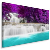 Karo-art Schilderij - Wonderbaarlijke waterval, paars/blauw, 4 maten, wanddecoratie