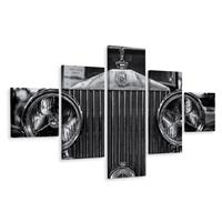 Karo-art Schilderij - Rolls Royce close up, 5 luik, premium print