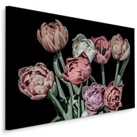 Karo-art Schilderij - Tulpen in pastelkleuren, 4 maten, premium print