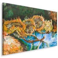 Karo-art Schilderij - Zonnebloemen (print op canvas), multi-gekleurd, 4 maten, premium print