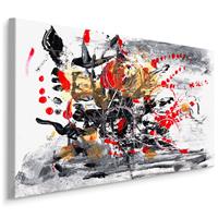 Karo-art Schilderij - Chaotische Abstractie, print op canvas, premium print