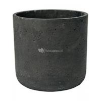 Pottery Pots Pot Rough Charlie S Black Washed Fiberclay 15x15 cm zwarte ronde bloempot