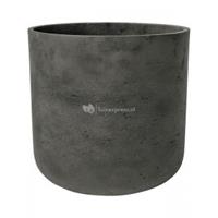 Pottery Pots Pot Rough Charlie XS Black Washed Fiberclay 12x12 cm zwarte ronde bloempot