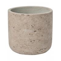 Pottery Pots Pot Rough Charlie XS Grey Washed Fiberclay 12x12 cm grijze ronde bloempot