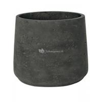 Pottery Pots Pot Rough Patt XXXL Black Washed Fiberclay 45x38 cm zwarte ronde bloempot