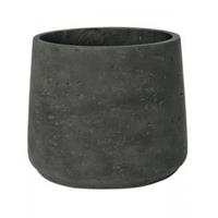 Pottery Pots Pot Rough Patt XXL Black Washed Fiberclay 34x28 cm zwarte ronde bloempot
