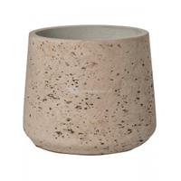 Pottery Pots Pot Rough Patt L Grey Washed Fiberclay 20x16 cm grijze ronde bloempot