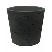 Pottery Pots Pot Rough Mini Bucket XS Black Washed Fiberclay 12x11 cm zwarte ronde bloempot